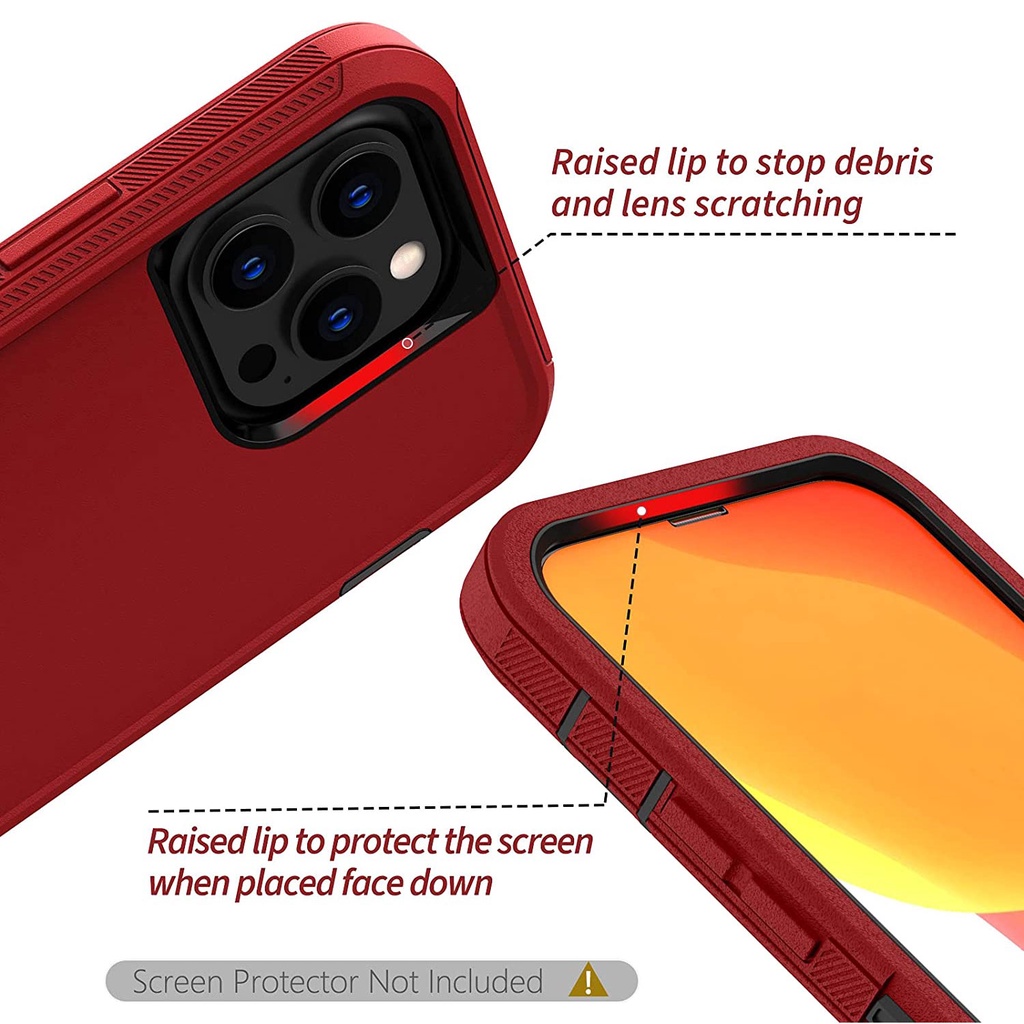 Ốp Điện Thoại Chống Sốc 3 Lớp Cho iPhone 14 Pro Max 13 12 11 Pro XR X XS Max 7 Plus / 8Plus