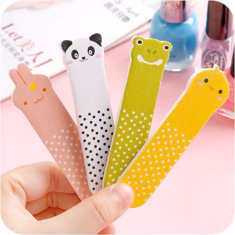Dũa móng tay mini hình động vật 2 mặt, dũa nail box