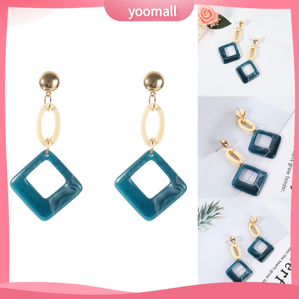 Bông Tai Hình Thoi Tròn Phong Cách Vintage Dành Cho Nữ