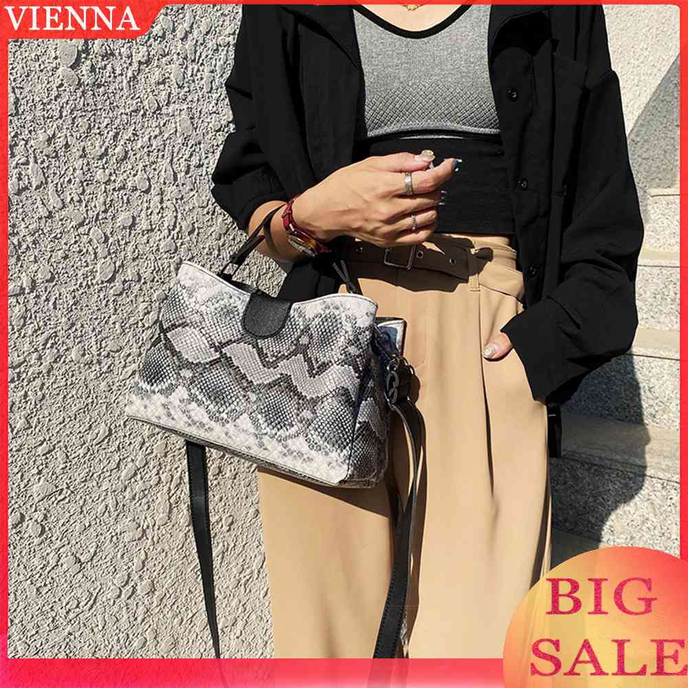 Túi Đeo Chéo Da PU Họa Tiết Da Rắn Thời Trang Cho Nữ