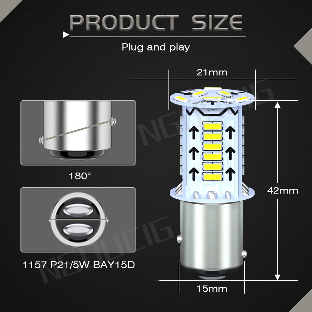 Đèn LED Tín Hiệu 1157 BAY15D P21 / 5W Gắn Đuôi Xe Mô Tô