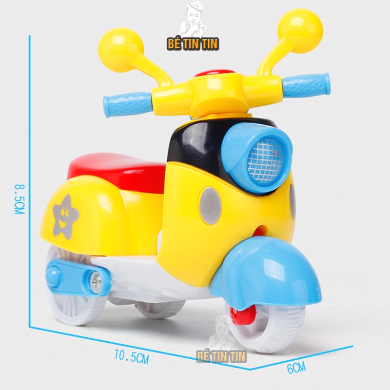Xe máy đồ chơi, xe đồ chơi Vespa có dây cót cho bé