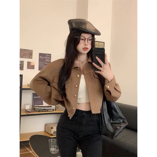 Áo khoác kaki nâu phong cách Hand Quốc