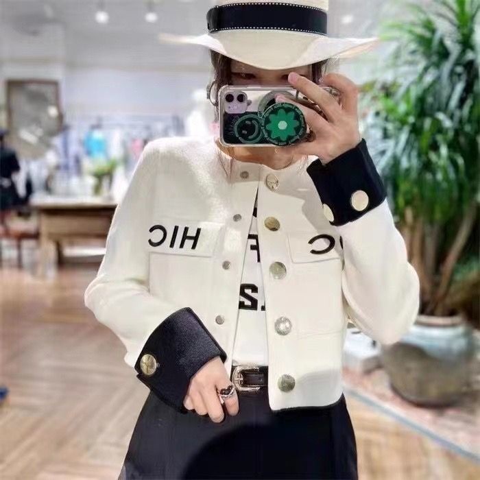 Hàng Có Sẵn!Chane!Áo Khoác Cardigan Dệt Kim Cổ Chữ V Dáng Rộng Thiết Kế Mới Thời Trang