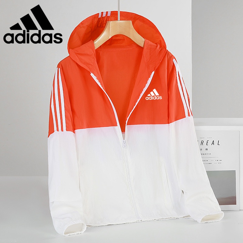 Áo Khoác Thể Thao Adidas Chống Nắng Vải Mỏng Có Mũ Trùm Cá Tính Cho Nam