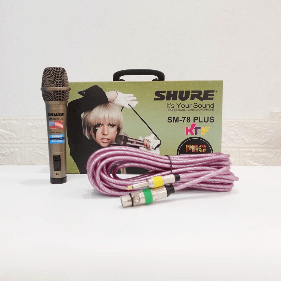 Micro Shure SM-78 Plus có dây dài 7m chất âm rất mượt, hay, nhẹ, siêu sáng đường truyền tốt ổn định