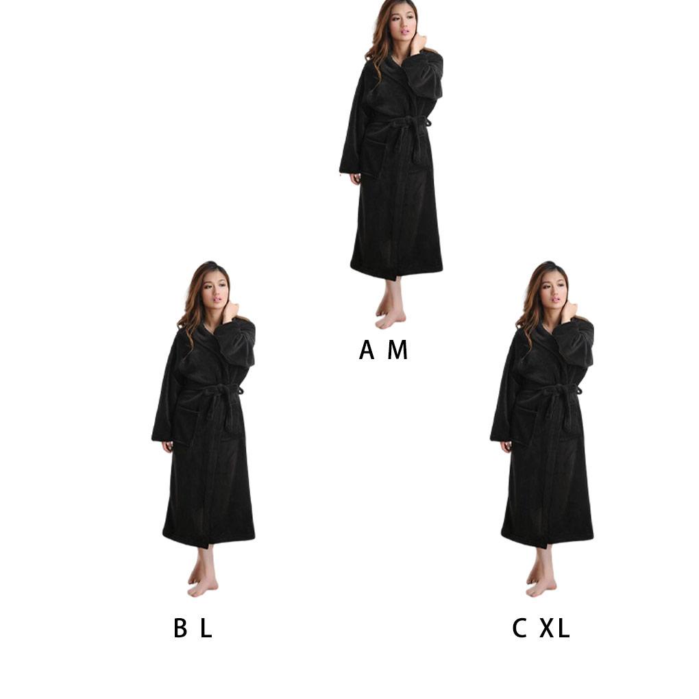 Áo Choàng Ngủ Tay Dài Vải Nhung San Hô Thoáng Khí Màu Sắc Đơn Giản Thời Trang Mùa Đông Cho Nữ