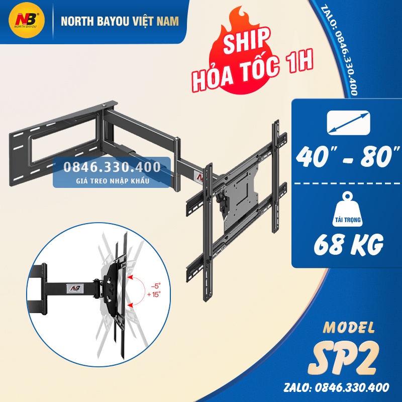 [ Giao Hàng Hỏa Tốc ] Giá Treo Tivi Xoay Vuông Góc 90 Độ NB SP2 40 - 65 - 75 - 80 Inch - Giá Treo Tivi Góc Tường