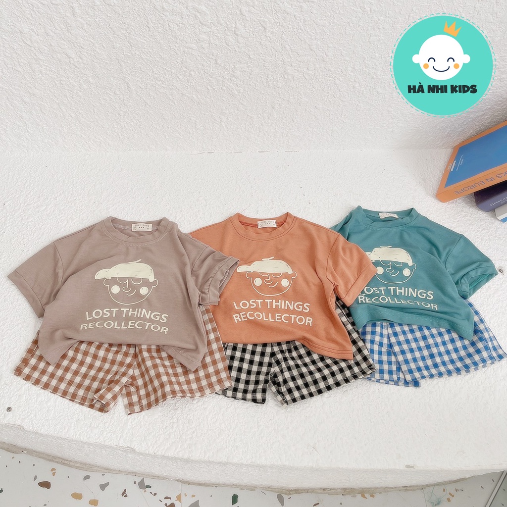 Sét bộ cotton phối quần kẻ karo
