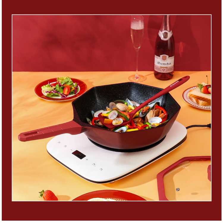 Medical Stone Octagonal Wok Non-Stick Pan Household Pan Frying Pan Induction Cooker Gas Stove Dedica