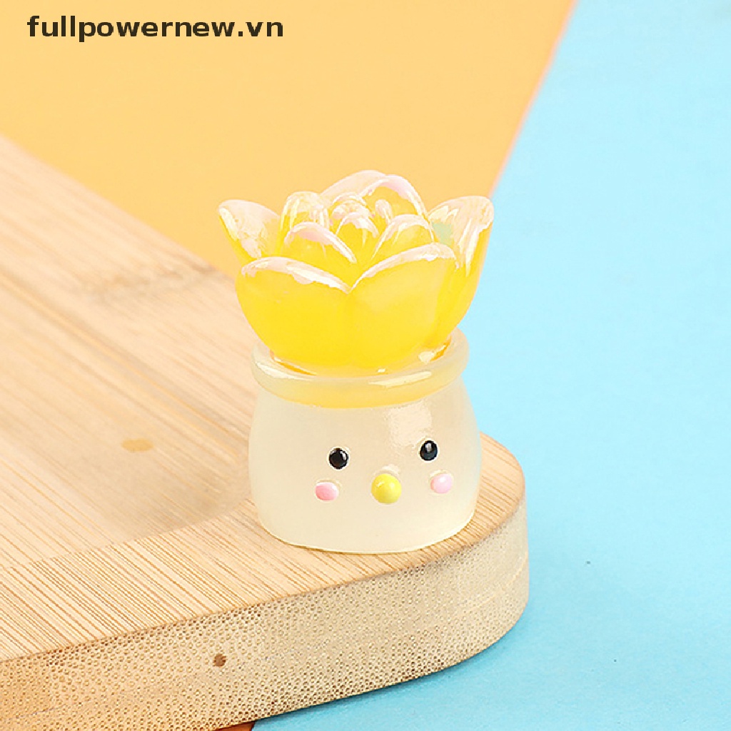 Toàn Bộpowernew 1 Mô Hình Chậu Cây Giả mini Bằng Nhựa resin Dạ Quang Để Bàn Trang Trí vn