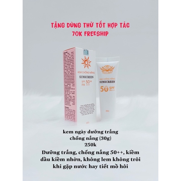 Combo dưỡng trắng beauty queen 150k