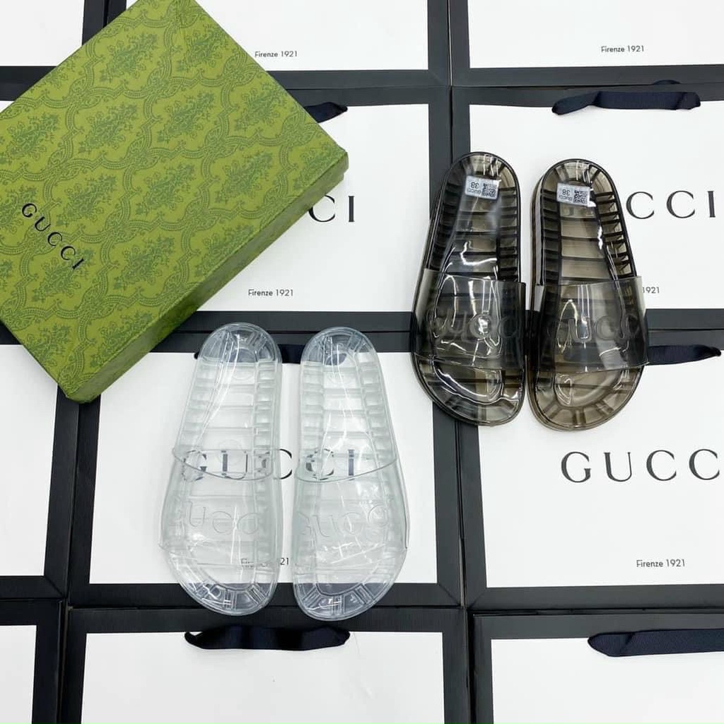 DÉP CAO SU GUCCI MẪU MỚI CÓ HAI MÀU XANH ĐỤC VÀ TRẮNG ĐỤC HOT