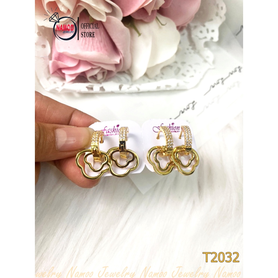 Bông Tai Đính Đá Sang Trọng Cho Nữ Rất Cá Tính Và thời Thượng T2032 Namoo Jewelry