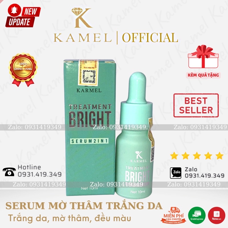 Serum trắng da căng bóng da, mờ thâm nám dưỡng da, cấp nước cho da -  Treatment Bright 2in1 Kamel (Karmel) freeship