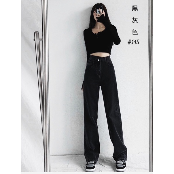 Quần Suông Rộng Kaki Nữ Bigsize Lưng Cao Ống Rộng Phối Kiểu Chất Đẹp Ms145
