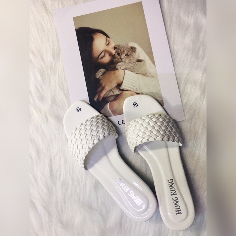 (Xả Kho)Dép Nữ Cao gót 3cm mũi vuông quai ngang đan lưới