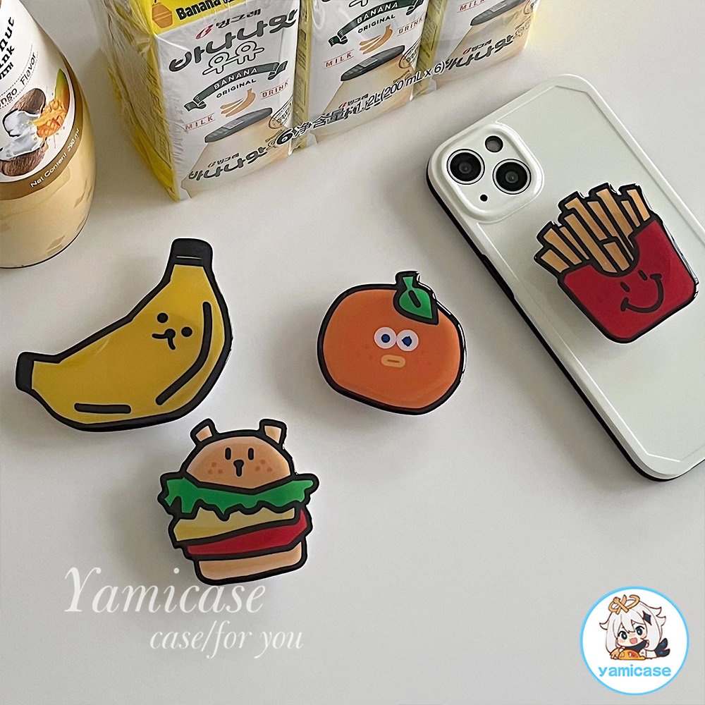 Giá Đỡ Điện Thoại Dạng Túi Khí Hình Hamburger Trái Cây Hoạt Hình Sáng Tạo