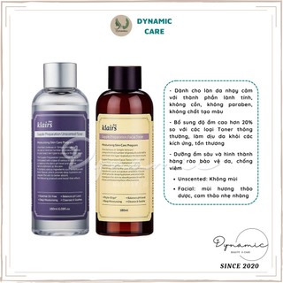 Nước hoa hồng dear Klairs supple preparation toner có mùi và không mùi 180ml