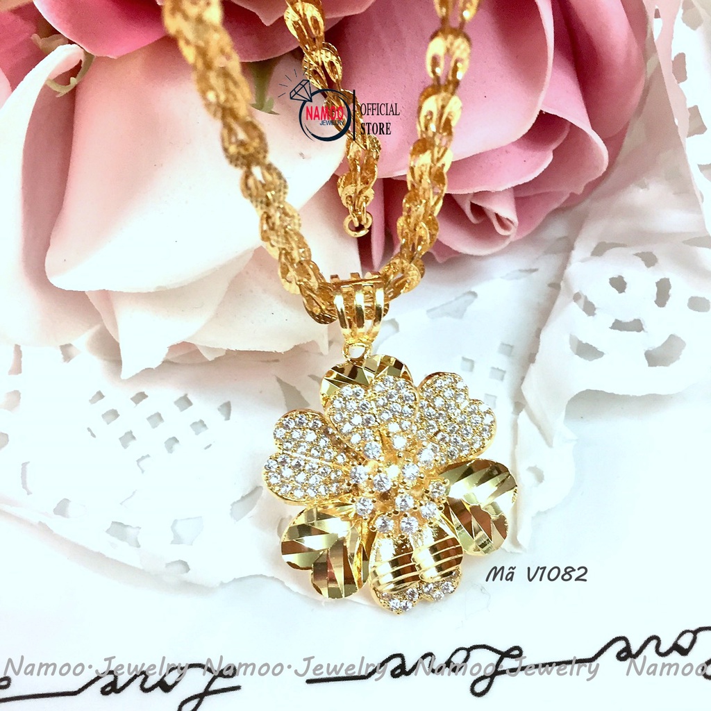 Dây CHuyền Mặt Hoa Đính Đá Tinh Xảo V1082 Namoo Jerwelry