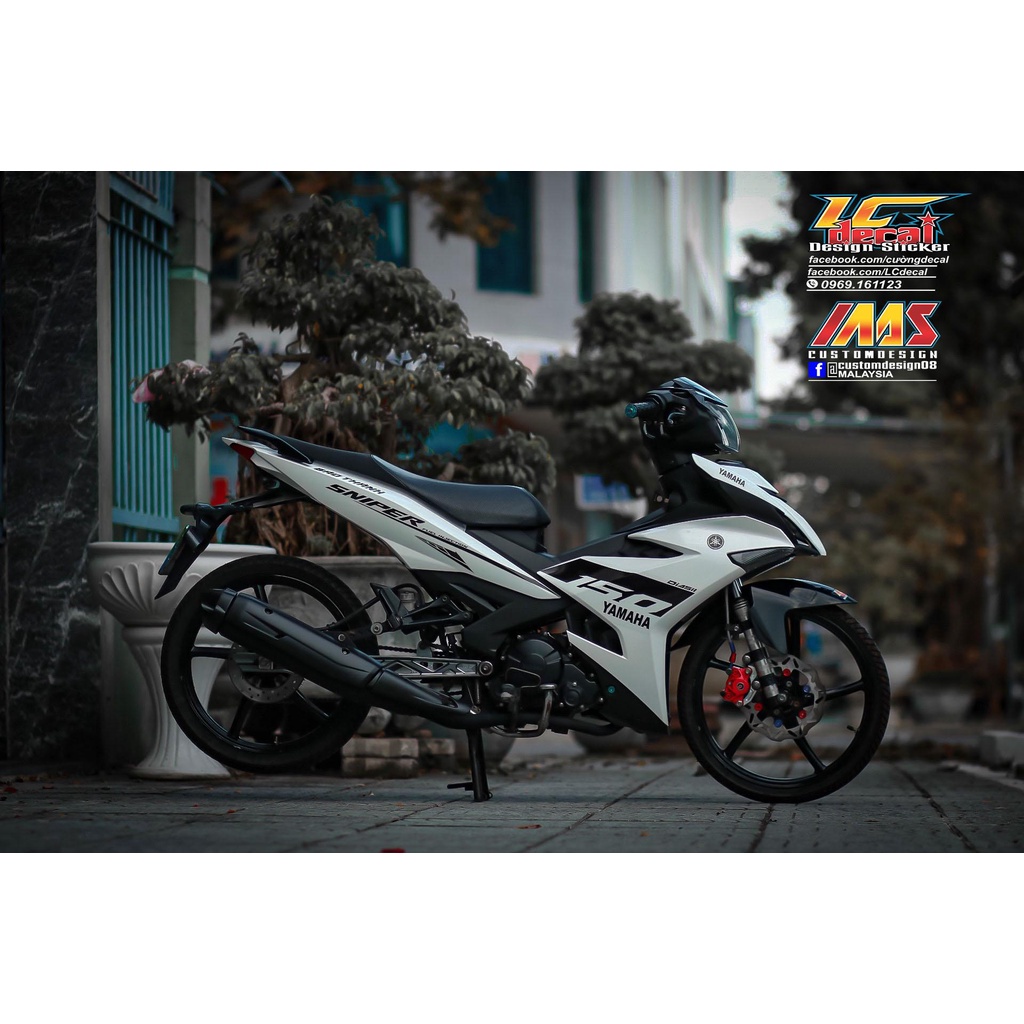 [FreeShip] TEM RỜI mẫu SNIPER đen cho Exciter 150 trắng - tem cao cấp không bay màu