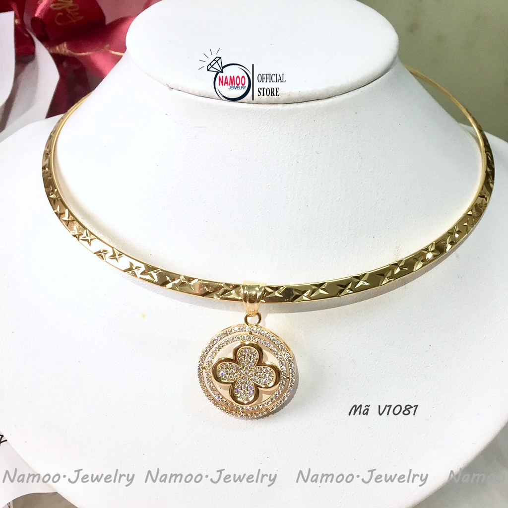 Dây Chuyền Nữ V1081 Cực Đẹp Với Kiểu Dáng Mặt Hoa Cực Đẹp, Khảm Đá Tinh Xảo Cho Nữ Namoo Jerwelry