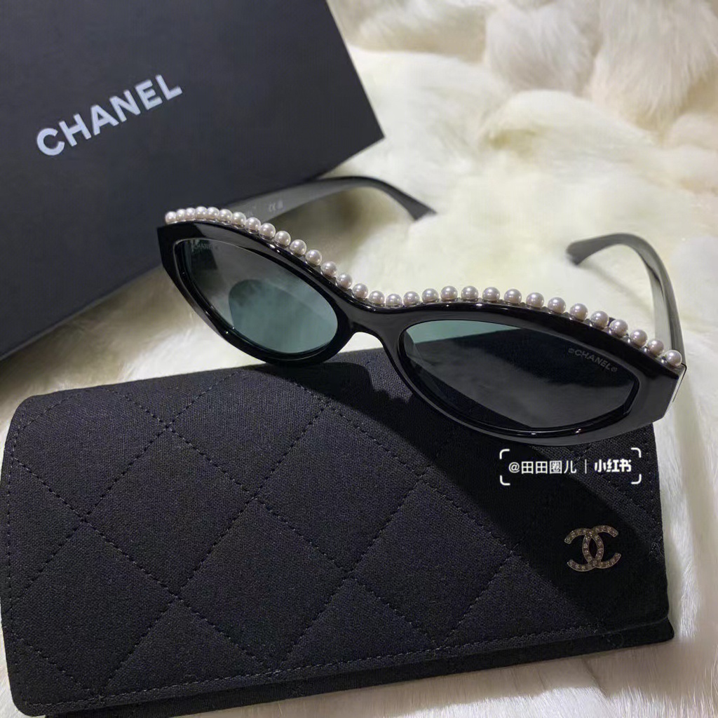 Kính Mát Gọng Oval Đính Ngọc Trai Nhân Tạo Phong Cách Mới 2022 23C Acetate