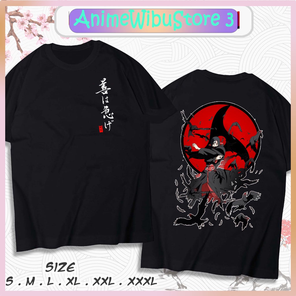 BST Mẫu áo phông Uchiha Itachi - Áo Anime, Naruto siêu ngầu, hình in 2 mặt chất thun co giãn 4 chiều