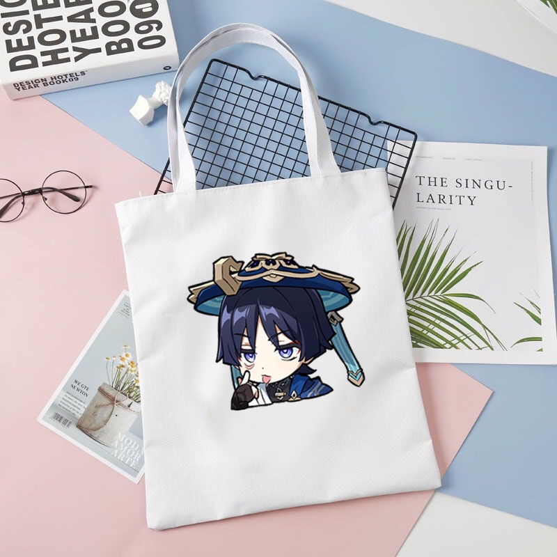 Túi tote vải trắng in hình GENSHIN IMPACT ver SUMERU game anime chibi tiện lợi thời trang đeo vai