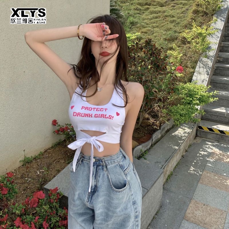 Áo hai dây XINLANYASHE ôm dáng hở lưng gợi cảm thời trang phong cách Hàn Quốc cho nữ