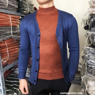 Áo khoác cardigan nam ABABA đẹp, kiểu dáng Hàn Quốc, cardigan nam, khoác len nam cổ V