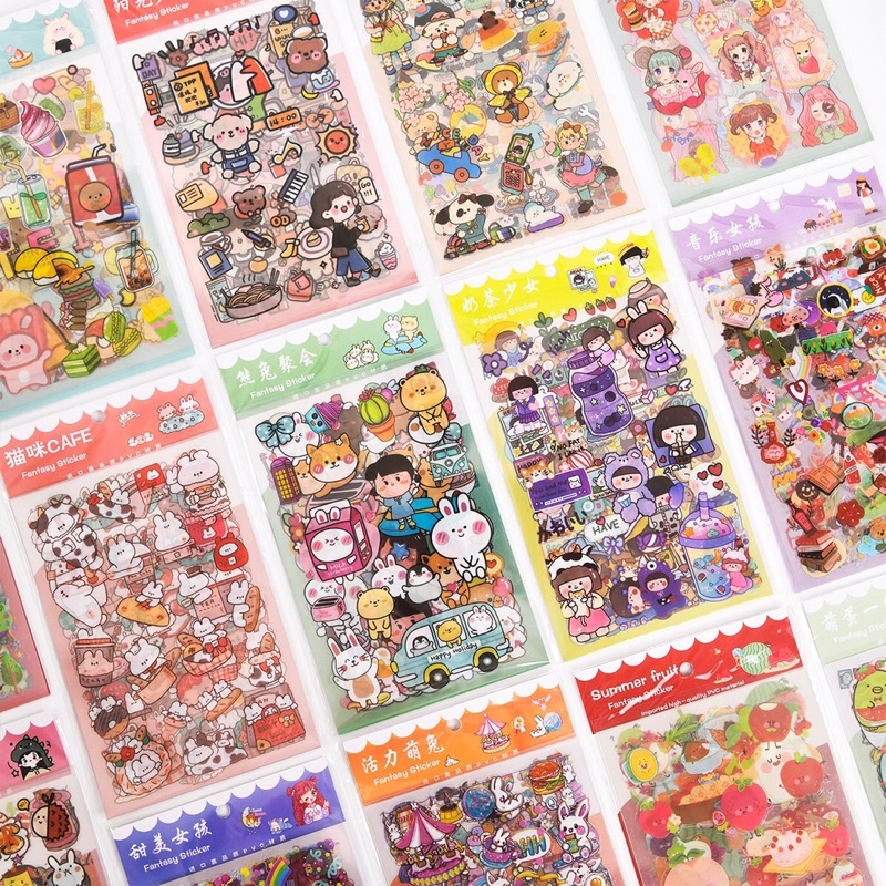 Set 6 tấm Sticker bóng kính siêu đẹp