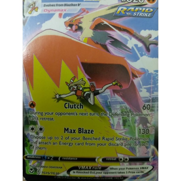 Thẻ bài pokemon độc đáo Blaziken Vmax/V TRAINER GALERY KHÔNG CHÍNH HÃNG