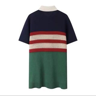 [Có sẵn] Đầm thun len xuông cổ polo
