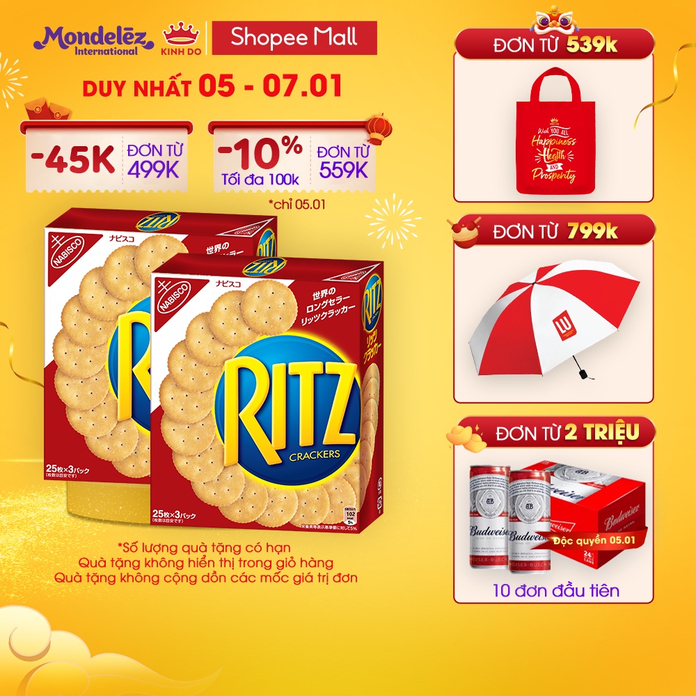 Combo 2 hộp Bánh Quy Mặn Ritz 247g