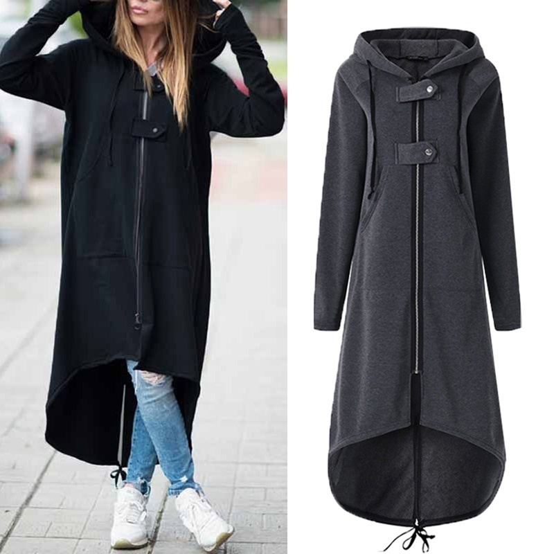 Áo Khoác Hoodie Tay Dài Có Dây Kéo