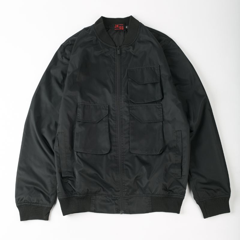 Áo khoác Bomber JKSG dù túi hộp, áo gió hai lớp dày dặn, chống nắng tốt, trượt nước, phong cách đường phố