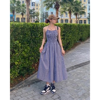 𝐒𝐭𝐞𝐥𝐥𝐚 𝐃𝐫𝐞𝐬𝐬 - Đầm caro cổ yếm khoe lưng