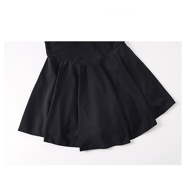 BBB Women's Two-piece Swimsuit Slim-fit Belly-covering Skirt-type with Boxer Long Sleeved Swimwear