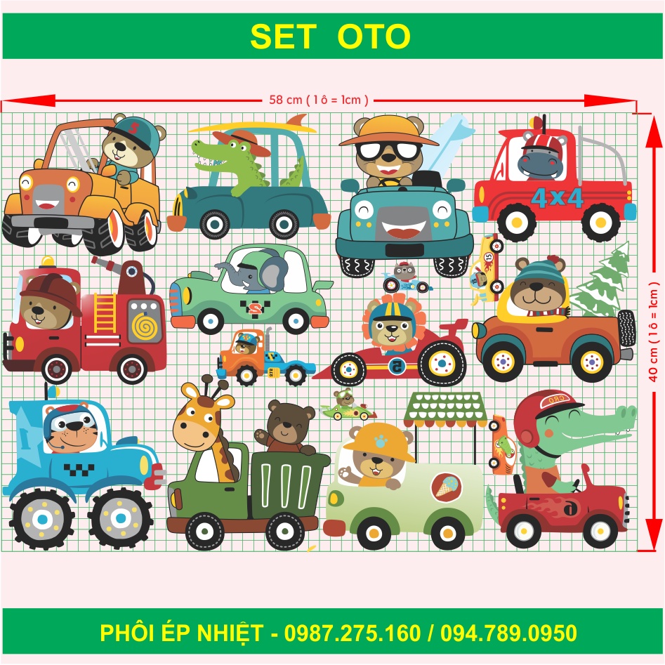 Hình ủi , hình ép nhiệt - Set Otto