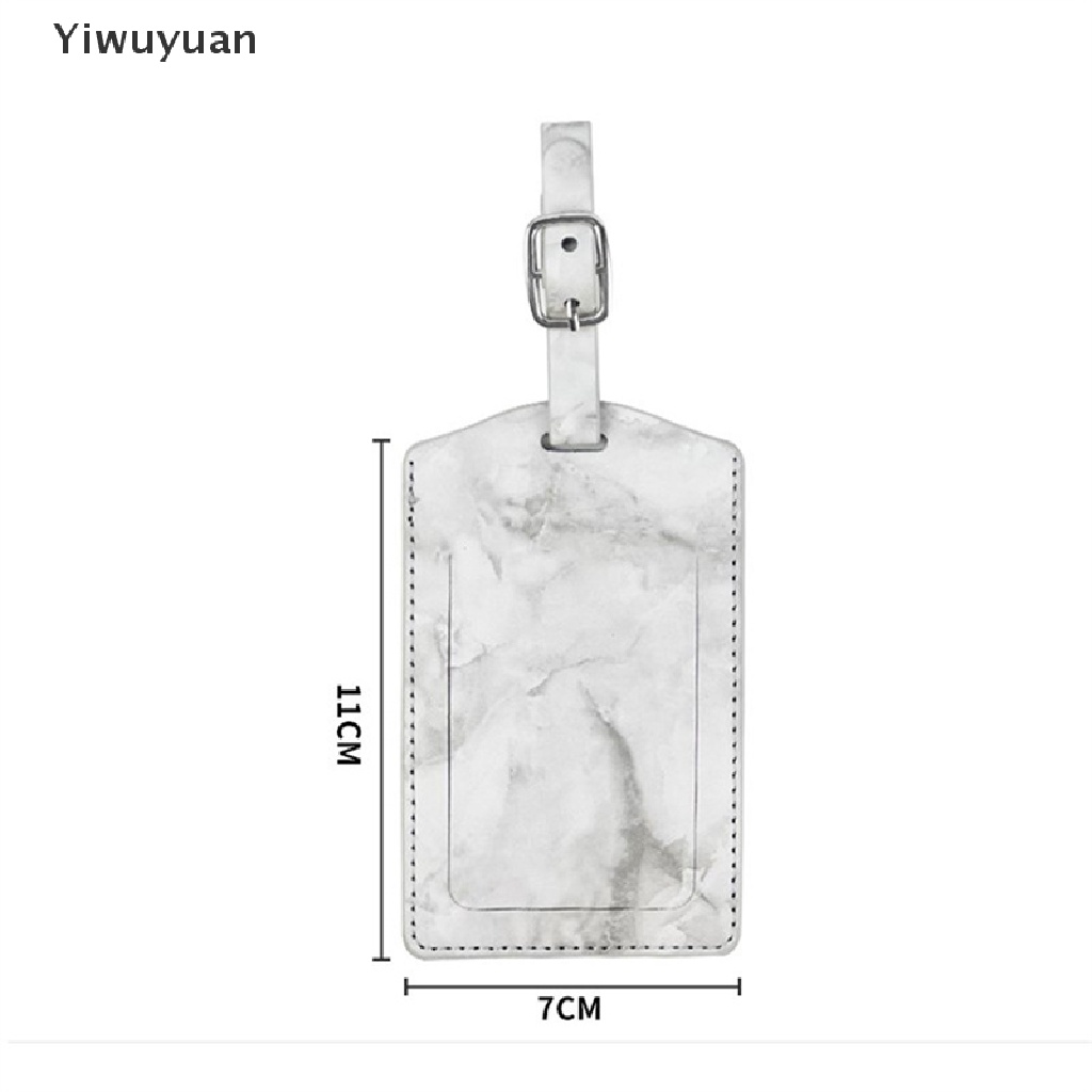 < Yiwuyuan > Thẻ Đeo Hành Lý Da PU Vân Cẩm Thạch Thời Trang Phụ Kiện Du Lịch ID Address Đang Giảm Giá