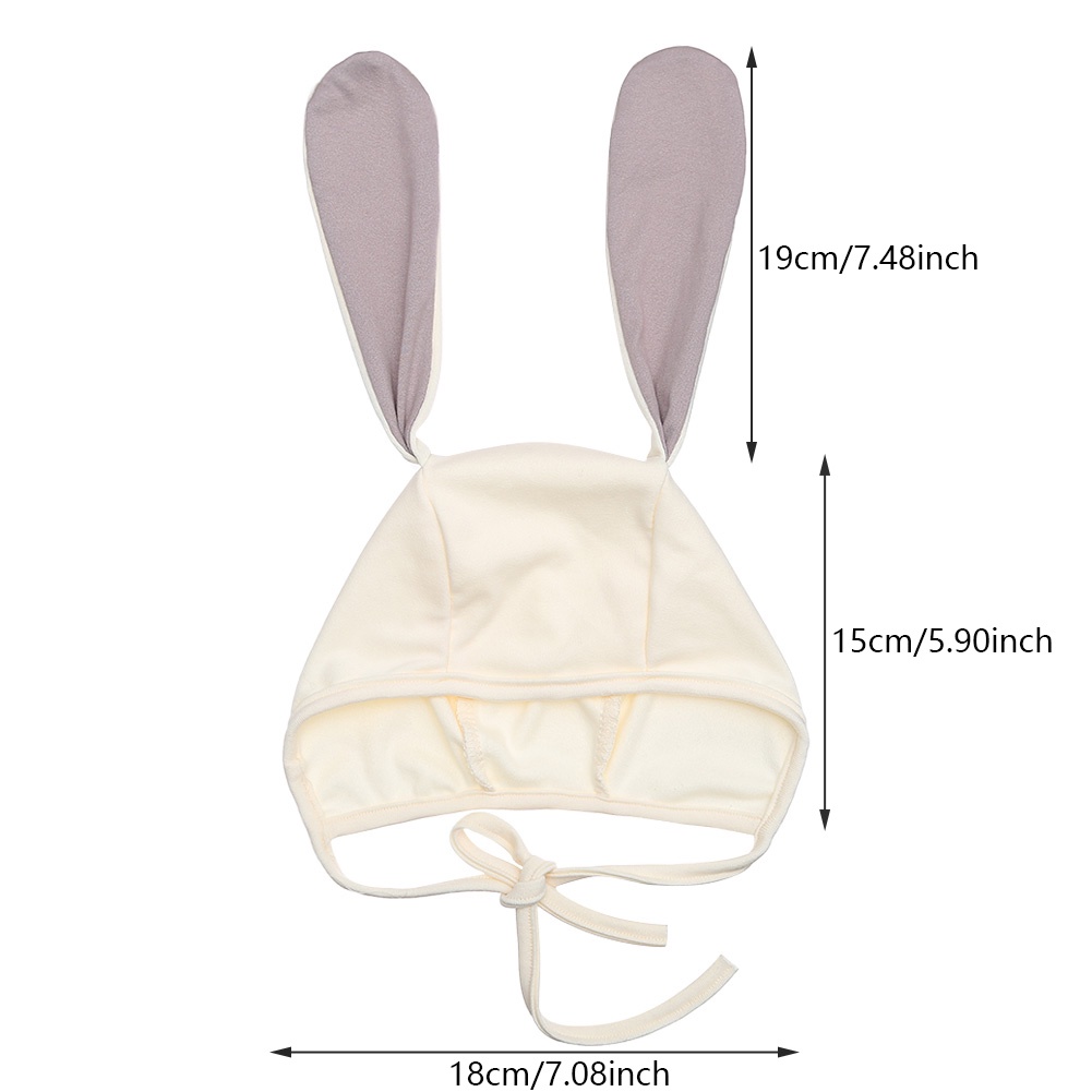 1 Mũ Cotton Tai Thỏ Dài Co Giãn Dễ Thương Cho Bé 0-4 Tuổi