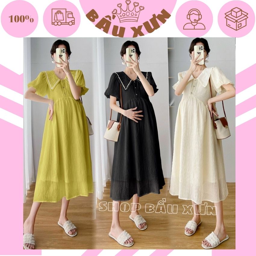 VÁY BẦU ĐẸP CÔNG SỞ, DỰ TIỆC ĐI CHƠI- ĐẦM XINH GIÁ RẺ CHẤT VOAN MÁT 2 LỚP