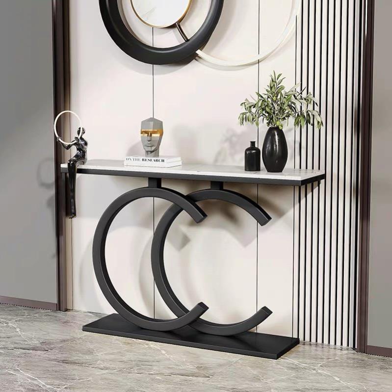 Kệ đứng console mặt đá vân mây cao cấp, khung chân cặp chữ C kim loại sơn tĩnh điện sang trọng CS#6