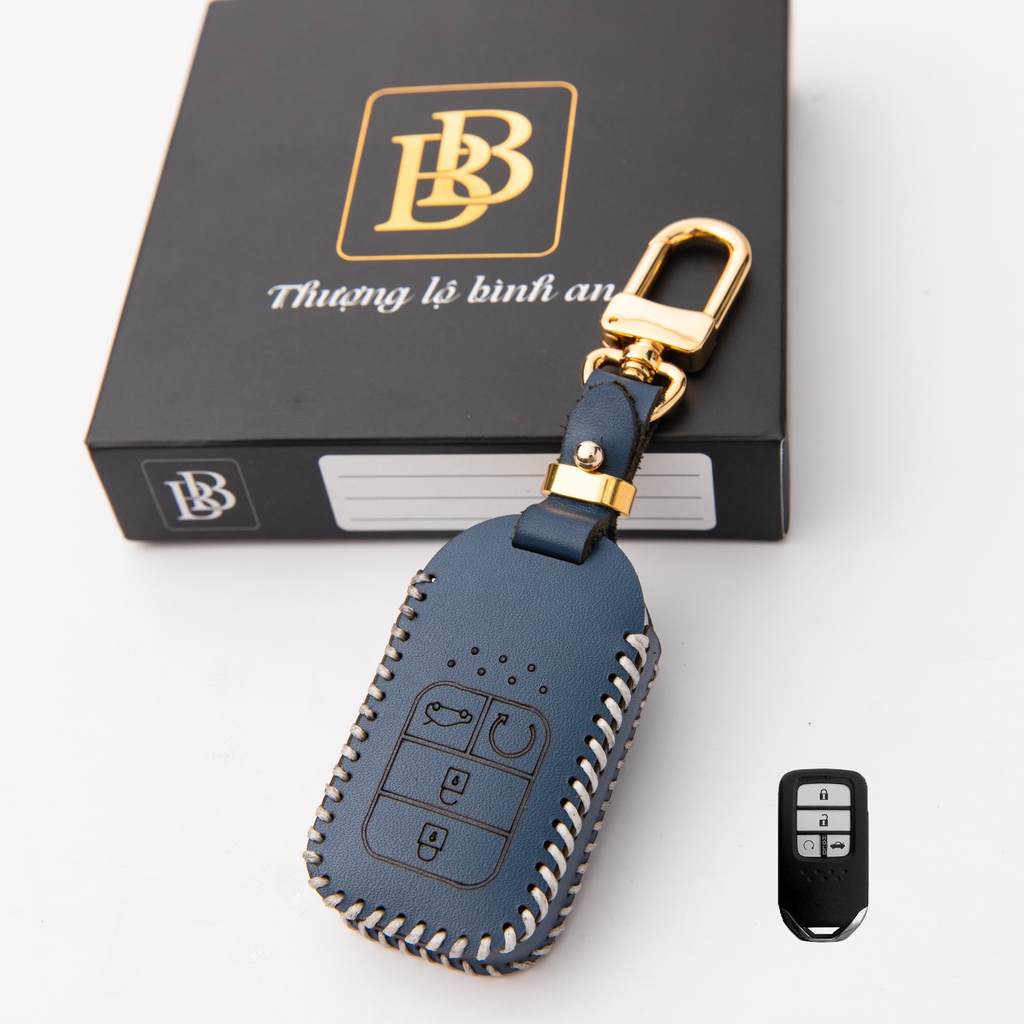 Bao da chìa khóa ô tô xe hơi BB honda city rs, civi chìa thông minh 4 nút da thật bảo vệ chìa khóa chống xước chính hãng