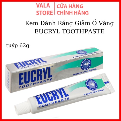Kem Đánh Răng Giảm Ố Vàng Trăng Răng Bạc Hà EUCRYL Freshmint Toothpaste 62g