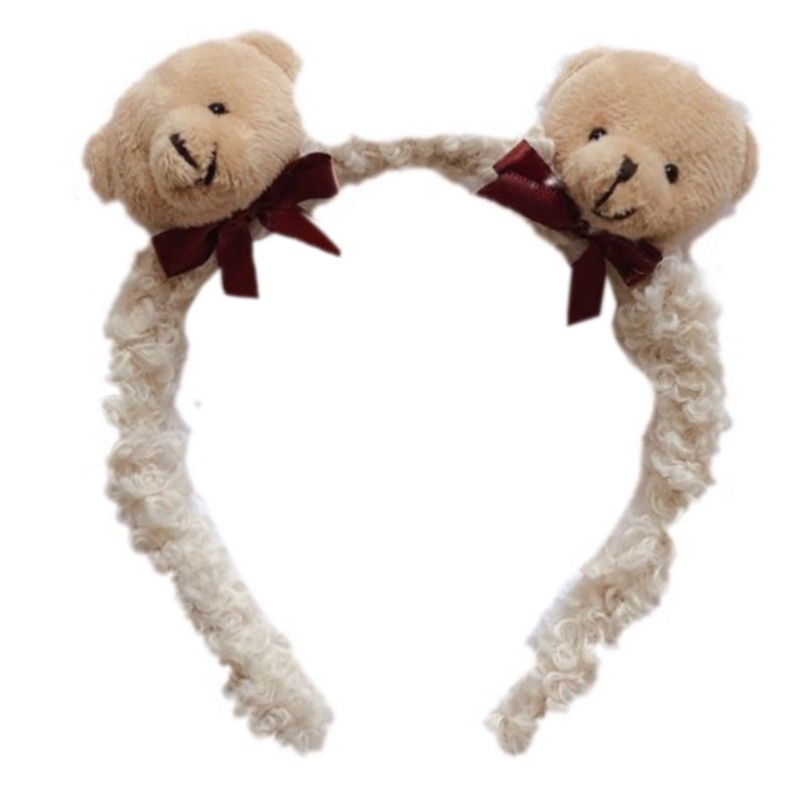 Flgo Băng Đô Cài Tóc Lông Xù Hình Gấu / Thỏ Hoạt Hình Đáng Yêu Dành Cho Nữ