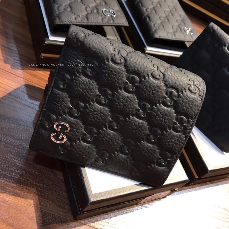 VÍ NAM GUCI DẬP VÂN DÁNG ĐỨNG HÀNG FULL HỘP DA THẬT CAO CẤP