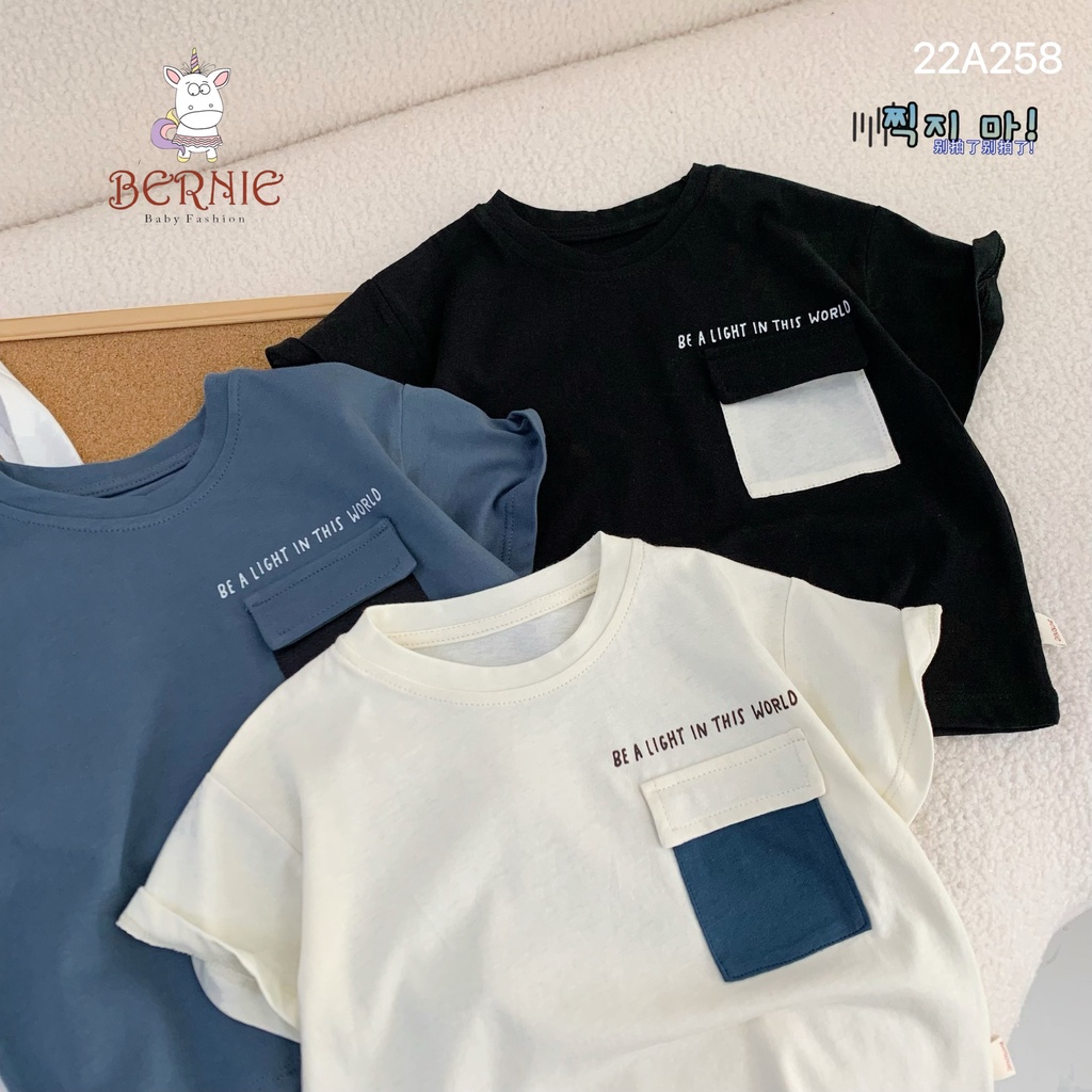 Áo phông cộc tay Bernie phối túi cho bé trai