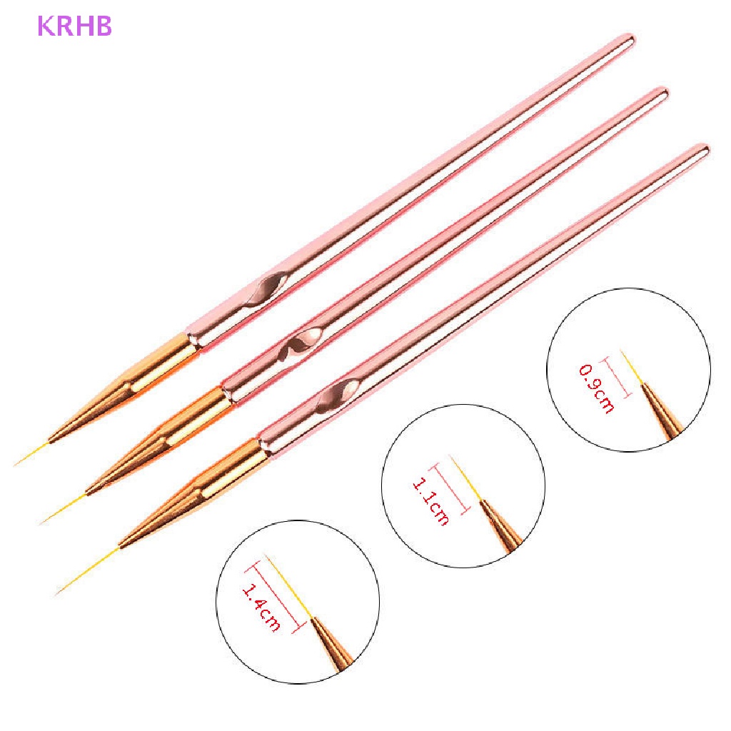 Set 3 Cọ Vẽ Trang Trí Móng Tay 1-2cm Chuyên Dụng Mới